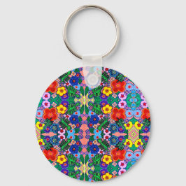 ブライト抽象芸術フラワーアート キーホルダー