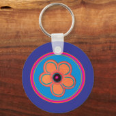 ブライト抽象芸術フラワーアート キーホルダー (裏面)