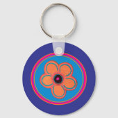 ブライト抽象芸術フラワーアート キーホルダー (裏面)