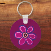 ブライト抽象芸術フラワーアート キーホルダー (裏面)