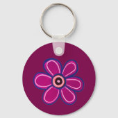 ブライト抽象芸術フラワーアート キーホルダー (裏面)