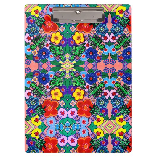 ブライト抽象芸術フラワーアート クリップボード (正面)