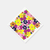 ブライト抽象芸術フラワーアート スタンダードカクテルナプキン (角)