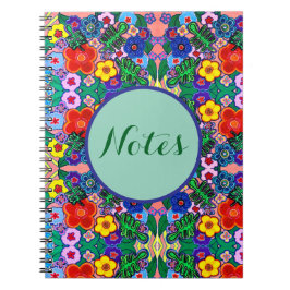 ブライト抽象芸術フラワーアート ノートブック