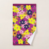 ブライト抽象芸術フラワーアート バスタオルセット (ハンドタオル)