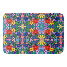 ブライト抽象芸術フラワーアート バスマット