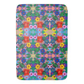 ブライト抽象芸術フラワーアート バスマット (正面縦)