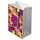 ブライト抽象芸術フラワーアート ミディアムペーパーバッグ (正面アングル)