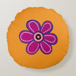 ブライト抽象芸術フラワーアート ラウンドクッション