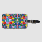 ブライト抽象芸術フラワーアート ラゲッジタグ (正面横)