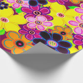 ブライト抽象芸術フラワーアート ラッピングペーパー (角)