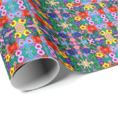 ブライト抽象芸術フラワーアート ラッピングペーパー (ロールコーナー)