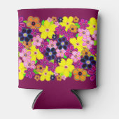 ブライト抽象芸術フラワーアート 缶クーラー (正面)