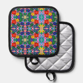 ブライト抽象芸術フラワーアート 鍋敷き (正面/裏面)