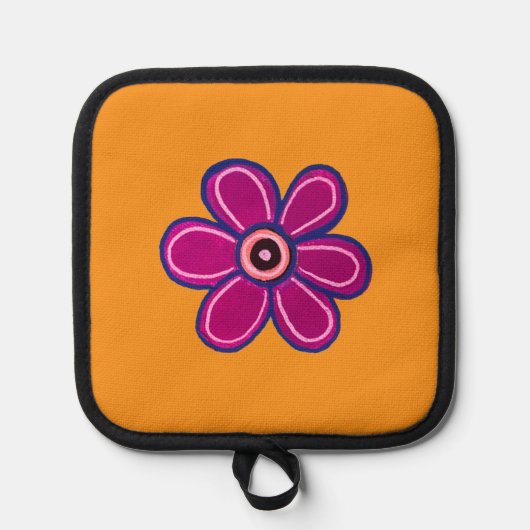 ブライト抽象芸術フラワーアート 鍋敷き (正面)