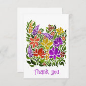 ブライト抽象芸術フローラフラットサンキューカード サンキューカード (正面/裏面)