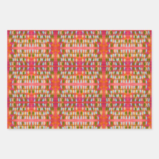 ブライト抽象芸術離れカラフルボホスタイル ラッピングペーパーシート (正面3)