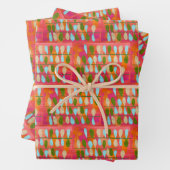 ブライト抽象芸術離れカラフルボホスタイル ラッピングペーパーシート (インサイチュ)