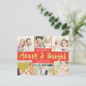 ブライト日編集可能カラーコラージホリデーカード シーズンポストカード (スタンド正面)