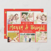 ブライト日編集可能カラーコラージホリデーカード シーズンポストカード (正面/裏面)