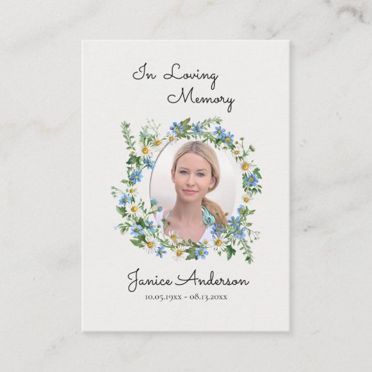 ブライト春の花カトリック葬儀祈りの言葉カード プレイスカード (正面)