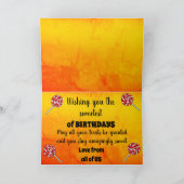 ブライト棒つきキャンデーキャンディスイートトリートハッピーバースデー カード (内部)