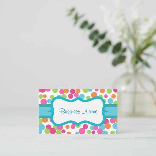 ブライト水玉模様名刺 名刺 (スタンド正面)
