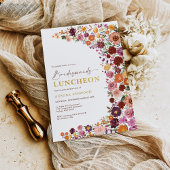 ブライト秋ガーデンフラワーズブリデスメイドランチョン 招待状