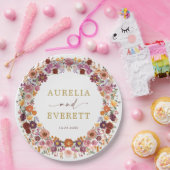 ブライト秋ワイルドフラワーガーデン結婚リース ペーパープレート (パーティー)