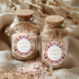 ブライト秋ワイルドフラワーフローラ結婚リース ラウンドシール