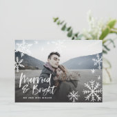 &ブライト結婚したスノーフレークホリデーニューリーズフォト シーズンカード (スタンド正面)