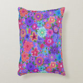 ブライト絵を描ボホフローラオンペリウィンクルブルー アクセントクッション (正面(垂直))