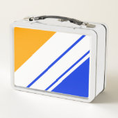 ブライト航海のブルーイエローホワイトレーシングストライプズ メタルランチボックス (裏面)