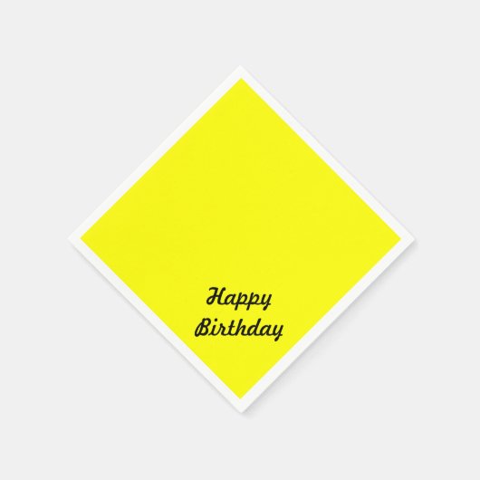 ブライト蛍光ネオンイエローカスタム文字 スタンダードカクテルナプキン (角)
