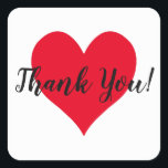 ブライト赤いハートサンキュー スクエアシール<br><div class="desc">自分のステッカーカスタムを自分の感謝していを作成する。このもし丸い四角いステッカーの背景色を変更すると、かわいい明るい赤いハートの形状の色が変更される。白い結婚ハート型のマスクの後ろに新婚の写真を追加または縁ど。フォントのスタイルカスタマイズ、サイズおよび色のカップルの名前などの文字メッセージを追加することによパーソナライズされたり、自分のステッカーをデザインすることもできます結婚した。現在、文字の色は黒で、フォントの顔とスタイルはトレンディー手書きスタイル筆記体である。ステッもしカーの形状を変更するには、すべてを選択してハートと文字を一緒に移動する減らか、画像と文字のサイズを一緒に移動する必要がある。</div>