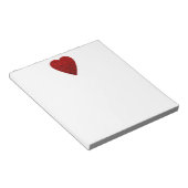 ブライト赤いハート写真。 ノートパッド (アングル)