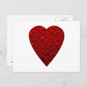 ブライト赤いハート写真。 ポストカード (正面/裏面)