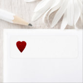 ブライト赤いハート写真。 ラベル (インサイチュ)