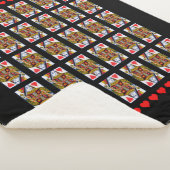 ブライト赤いハート華美クイーントランプ シェルパブランケット (3/4)