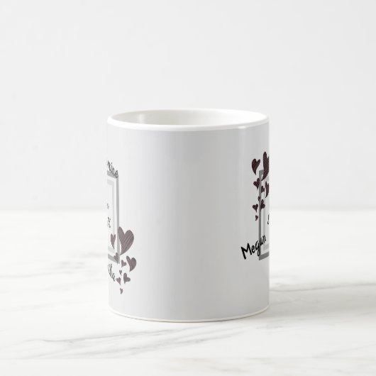 ブライト赤いハートBFFフレンドシップ最高のフリーズ コーヒーマグカップ (中央)