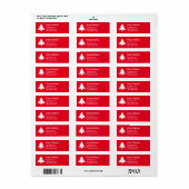 ブライト赤と白クリスマスツリー差出人住所 ラベル (フルシート)