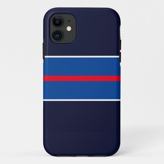 ブライト赤白青ストライプレースはっきりしたオンネイビー Case-Mate iPhoneケース (裏面)
