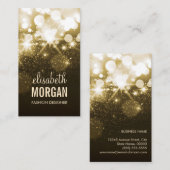 ブライト金ゴールドグリッタースパークル《写真》ぼけ味 名刺 (正面/裏面)