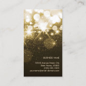 ブライト金ゴールドグリッタースパークル《写真》ぼけ味 名刺 (裏面)