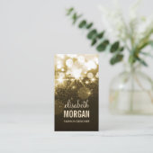 ブライト金ゴールドグリッタースパークル《写真》ぼけ味 名刺 (スタンド正面)