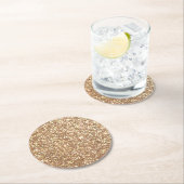 ブライト銅グリッターきらめき ラウンドペーパーコースター (インサイチュ)
