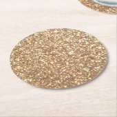 ブライト銅グリッターきらめき ラウンドペーパーコースター (アングル)