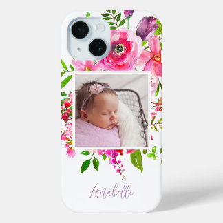 ブライト開花カスタムフォトモノグラム iPhone 15ケース