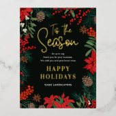 ブライト開花フォイルビジネスホリディポストカード 箔招待状ポストカード (正面)