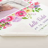 ブライト開花ベビーガール誕生Stat写真 シェルパブランケット (3/4)